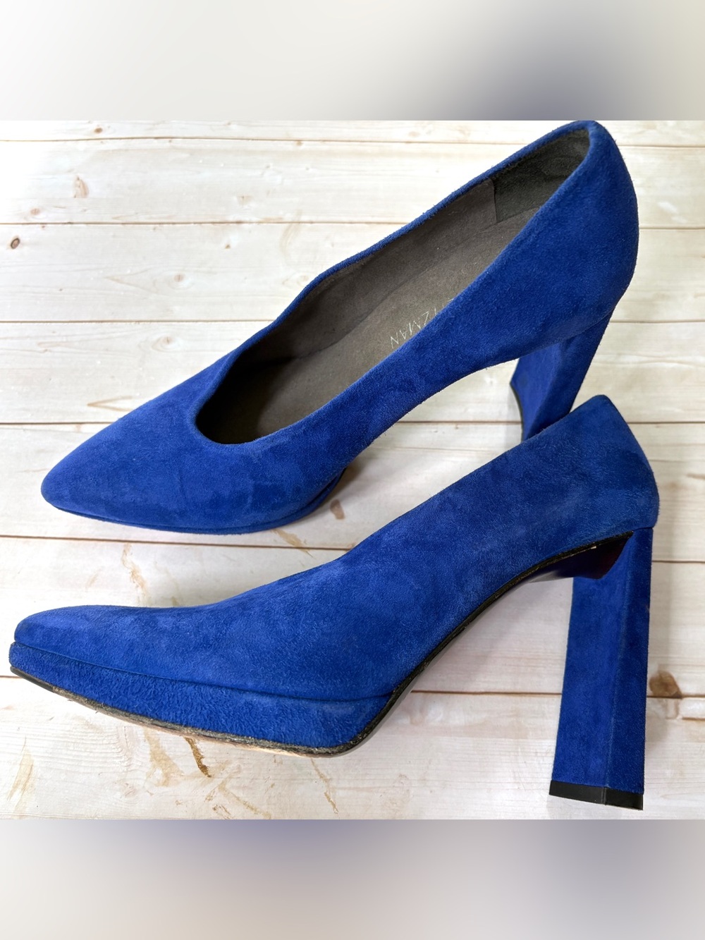 Stuart Weitzman suede block heels